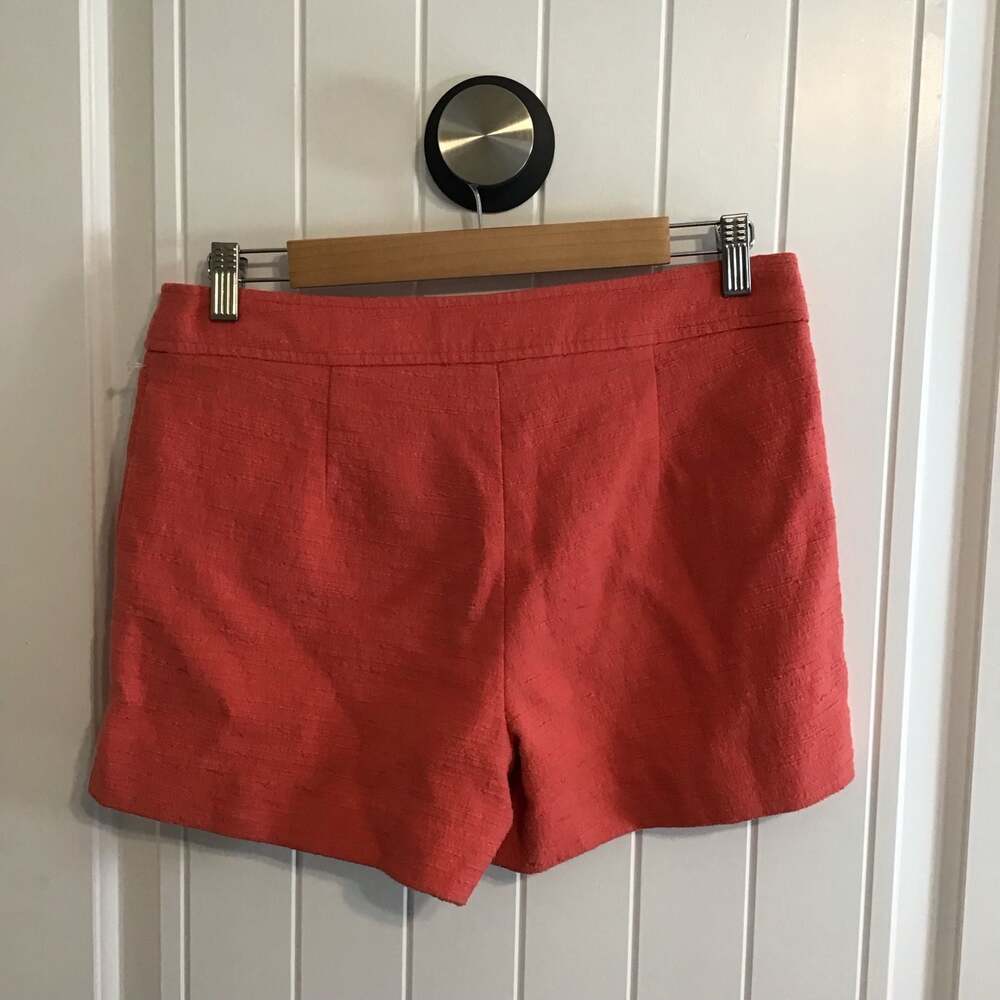 Trina Turk Red Coral Textured Tailored Shorts Size 6 Coral Summer Chic - Picture 3 of 11